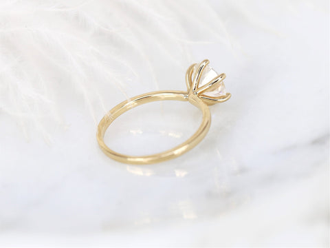 2ct Elaine 8mm 14kt Gold Moissanite Talon Six Prong Round Solitaire Ring