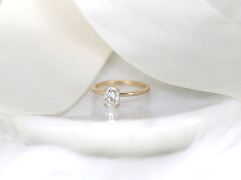 1ct Dakota 7x5mm 14kt Gold Moissanite Oval Solitaire Ring - Rosados Box