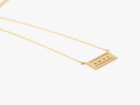 Chicago Flag 14kt Gold Necklace - Rosados Box