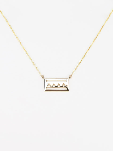 Chicago Flag 14kt Gold Necklace - Rosados Box
