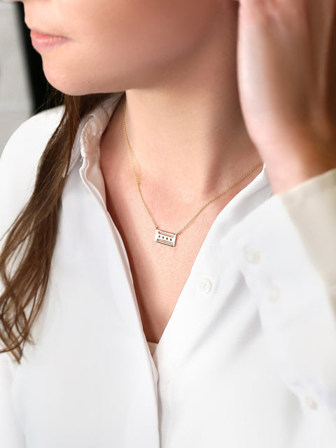 Chicago Flag 14kt Gold Necklace - Rosados Box