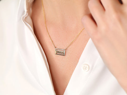 Chicago Flag 14kt Gold Necklace - Rosados Box