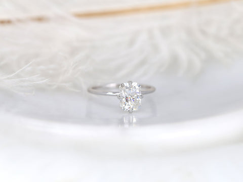 1.75cts Rita 8x6mm 14kt Gold Moissanite Kite Set Radiant Cut Solitaire Ring - Rosados Box