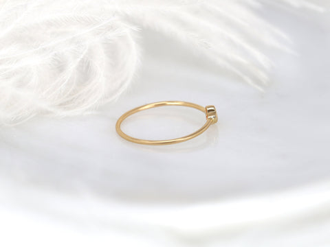 Ultra Petite Triage 14kt Gold Dainty Diamond Stacking Ring - Rosados Box