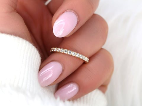 14kt Matching Wedding Ring to Sally 14kt Gold Moissanite HALFWAY Eternity Ring - Rosados Box