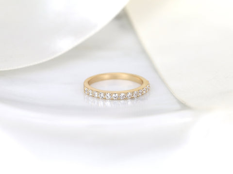 14kt Matching Wedding Ring to Sally 14kt Gold Moissanite HALFWAY Eternity Ring - Rosados Box