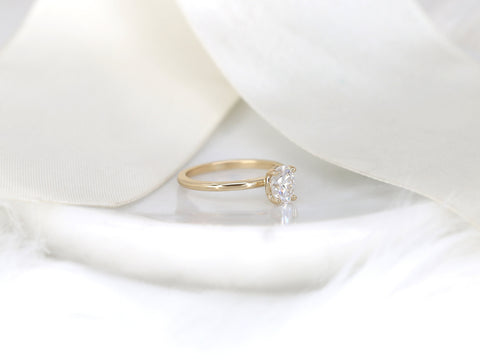 1ct Dakota 7x5mm 14kt Gold Moissanite Oval Solitaire Ring - Rosados Box