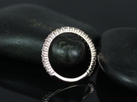 Ready to Ship Alice 14kt WHITE Gold Shared Prong Diamond ALMOST Eternity Ring - Rosados Box