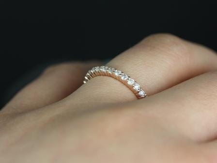 Ready to Ship Alice 14kt WHITE Gold Shared Prong Diamond ALMOST Eternity Ring