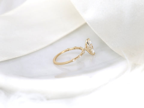 1ct Arya 10x5mm 14kt Gold Moissanite Diamond Marquise Solitaire Engagement Ring - Rosados Box