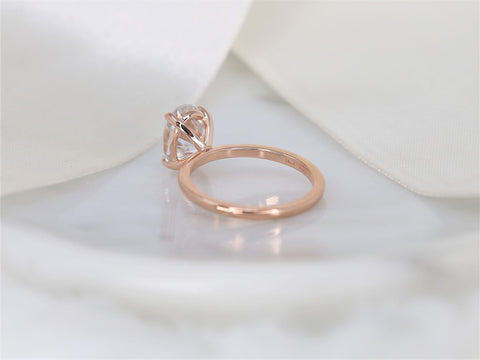 2.50ct Dakota 10x7mm 14kt Gold Moissanite 4 Prong Oval Engagement Ring - Rosados Box