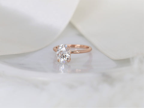 2.50ct Dakota 10x7mm 14kt Gold Moissanite 4 Prong Oval Engagement Ring - Rosados Box