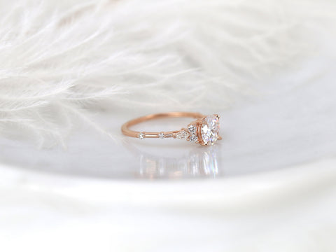 1ct Anastasia 6.5mm 14kt Gold Moissanite Diamond Round Cluster Ring - Rosados Box