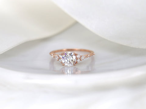 1ct Anastasia 6.5mm 14kt Gold Moissanite Diamond Round Cluster Ring - Rosados Box