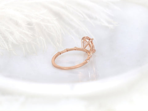 2.69ct Ready to Ship Alix 14kt Gold Peach Sapphire Diamond Oval Solitaire Ring - Rosados Box