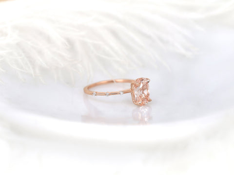 2.69ct Ready to Ship Alix 14kt Gold Peach Sapphire Diamond Oval Solitaire Ring - Rosados Box