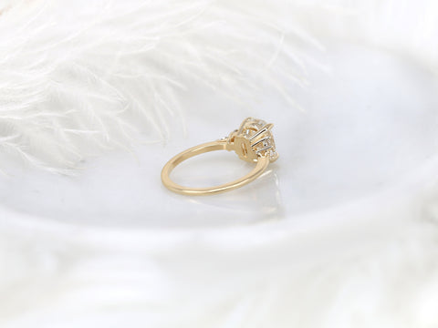 2ct Ready to Ship Petite Tinsley 14kt Diamond 3 Stone Cushion Cluster Ring - Rosados Box