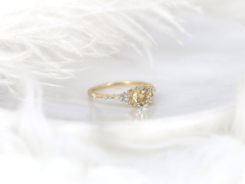 1.48ct Ready to Ship Anastasia 14kt Gold Champagne Sapphire Diamond Cluster Ring - Rosados Box