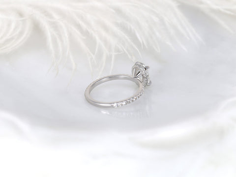 1.50ct Ready to Ship LOW Viviana 14kt White Gold Diamond Oval Hidden Halo Ring - Rosados Box