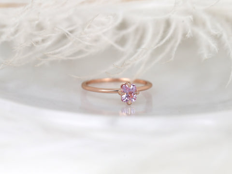 0.63ct Ready to Ship Rita 14kt Gold Blush Sapphire Solitaire Ring,Radiant Cut Engagement Ring,Pink Sapphire Ring,Push Present,Gift For Her