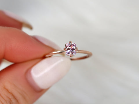 0.63ct Ready to Ship Rita 14kt Gold Blush Sapphire Solitaire Ring,Radiant Cut Engagement Ring,Pink Sapphire Ring,Push Present,Gift For Her
