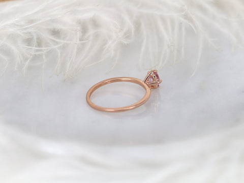 0.63ct Ready to Ship Rita 14kt Gold Blush Sapphire Solitaire Ring,Radiant Cut Engagement Ring,Pink Sapphire Ring,Push Present,Gift For Her