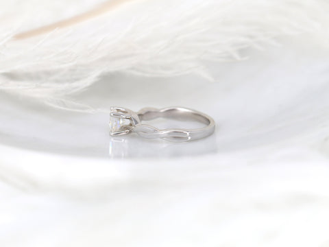 1.30ct Candace 6mm 14kt Moissanite Unique Cushion Solitaire Ring,Cushion Crossover Ring,Cushion Engagement Ring,Twisted Vine Solitaire Ring