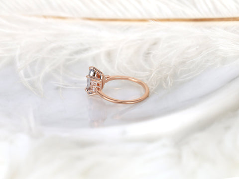 2.24ct Petite Meadow 14kt Rose Gold Cornflower Sapphire Diamond Three Stone Ring,Sapphire Cluster Ring,Unique Marquise Ring,Marquise Ring