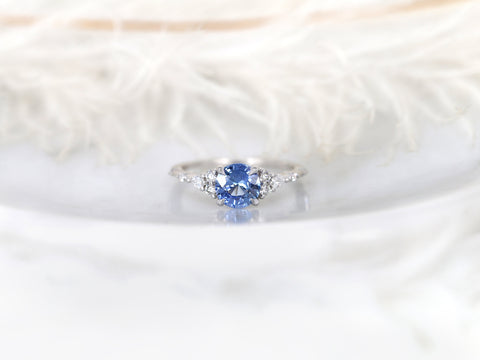 1.54ct Ready to Ship Anastasia 14kt White Gold Cornflower Sapphire Diamond Cluster Ring, Art Deco Ring,Dainty Unique Ring,Gift For Her