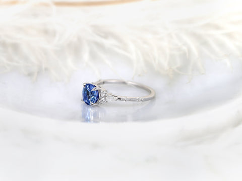 1.54ct Ready to Ship Anastasia 14kt White Gold Cornflower Sapphire Diamond Cluster Ring, Art Deco Ring,Dainty Unique Ring,Gift For Her