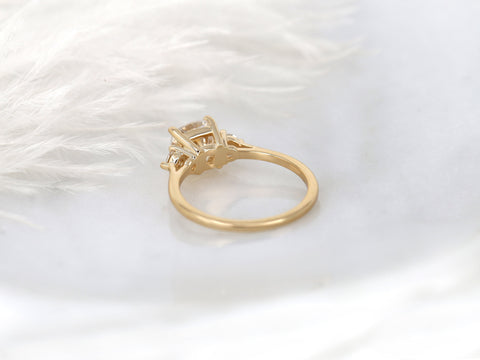 1.70ct Genevieve 7mm 14kt Moissanite Diamond Cushion Engagement Ring,Three Stone Ring,Cushion Wedding Ring,Anniversary Gift,Gift For Her