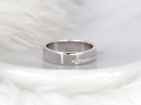 Axel 14kt Asymmetrical Pave Diamond Wedding Ring,Modern Diamond Ring,Men's Wedding Ring,Wide Gold Ring,Diamond Wedding Ring,Gift For Him