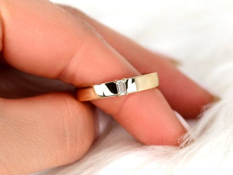Holden 14kt Gold Baguette Diamond Wedding Ring,Modern Diamond Ring,Men's Wedding Ring,Wide Gold Ring,Diamond Wedding Ring,Gift For Him