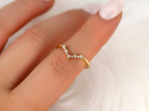 Reagan 14kt Gold Dainty Scattered Cluster Ring,Diamond Stacking Ring,Nesting Ring,Unique Wedding Ring,Gift For Her,Anniversary Ring