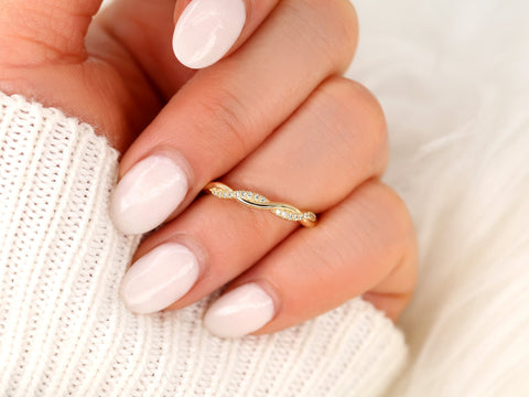 Petite Tilly 14kt Twisted Diamond HALFWAY Eternity Ring,Diamond Twist Ring,Crossover Ring,Unique Wedding Ring,Anniversary Ring,Vine Ring