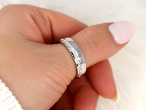 Axel 14kt Asymmetrical Pave Diamond Wedding Ring,Modern Diamond Ring,Men's Wedding Ring,Wide Gold Ring,Diamond Wedding Ring,Gift For Him