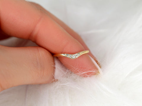 Artemis 14kt Gold Pave Curved Ring,Diamond Stacking Ring,Nesting Ring,Unique Wedding Ring,Gift For Her,Anniversary Ring,Crescent Moon Ring