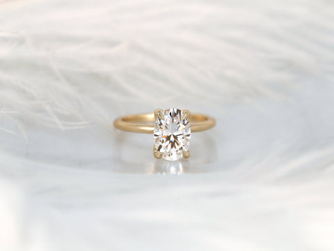 2.50ct Phoebe 10x7mm 14kt Moissanite Unique Dainty Oval Solitaire Ring,Unique Oval Engagement Ring,Minimalist Oval Ring,Anniversary Gift