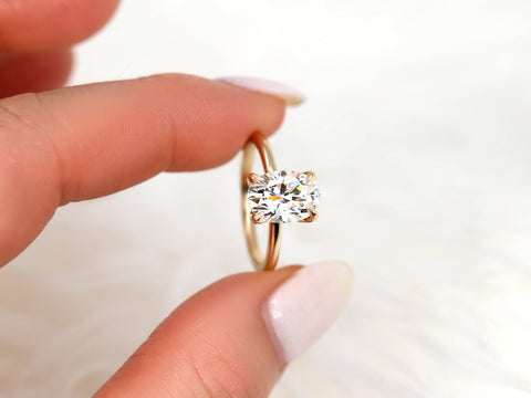 2.50ct Phoebe 10x7mm 14kt Moissanite Unique Dainty Oval Solitaire Ring,Unique Oval Engagement Ring,Minimalist Oval Ring,Anniversary Gift