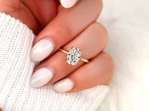 2.50ct Phoebe 10x7mm 14kt Moissanite Unique Dainty Oval Solitaire Ring,Unique Oval Engagement Ring,Minimalist Oval Ring,Anniversary Gift
