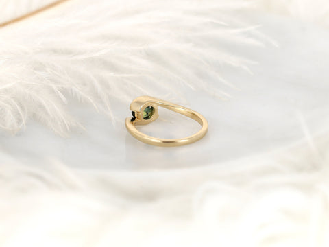 0.99ct Petite Vadim 14kt Gold Teal Sapphire Ring,Bypass Ring,Unique Sapphire Ring,Anniversary Gift,September Birthstone Ring,Gift For Her