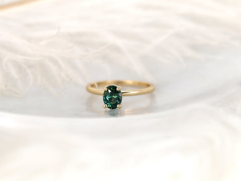 1.32ct Ready to Ship Dakota 14kt Gold Teal Sapphire Oval Solitaire Ring,Oval Engagement Ring,Sapphire Ring,September Birthstone,Gift For Her