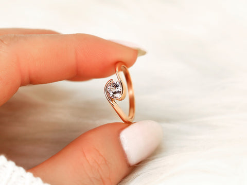 0.76ct Ready to Ship Petite Vadim 14kt Gold Blush Sapphire Ring,Bypass Ring,Unique Sapphire Ring,Anniversary Gift,September Birthstone Ring