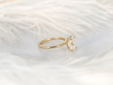 2.50ct Phoebe 10x7mm 14kt Moissanite Unique Dainty Oval Solitaire Ring,Unique Oval Engagement Ring,Minimalist Oval Ring,Anniversary Gift