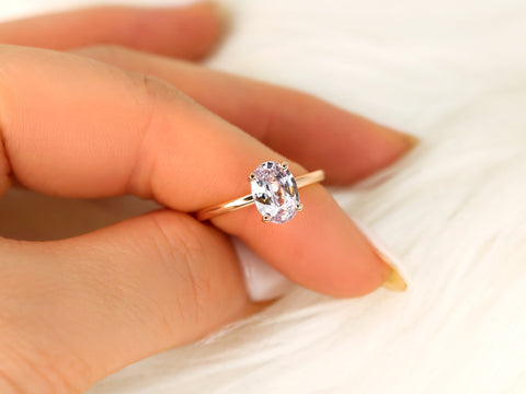 1.84ct Ready to Ship Dakota 14kt Rose Gold Blush Sapphire Oval Solitaire Ring,Oval Engagement Ring,Sapphire Ring,September Birthstone