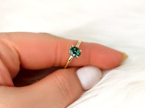 1.32ct Ready to Ship Dakota 14kt Gold Teal Sapphire Oval Solitaire Ring,Oval Engagement Ring,Sapphire Ring,September Birthstone,Gift For Her