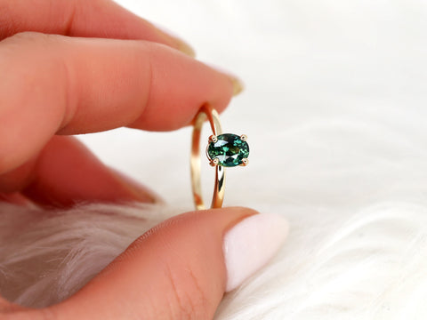1.32ct Ready to Ship Dakota 14kt Gold Teal Sapphire Oval Solitaire Ring,Oval Engagement Ring,Sapphire Ring,September Birthstone,Gift For Her