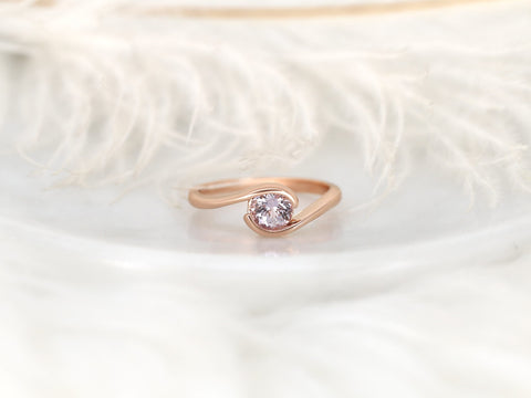 0.76ct Ready to Ship Petite Vadim 14kt Gold Blush Sapphire Ring,Bypass Ring,Unique Sapphire Ring,Anniversary Gift,September Birthstone Ring