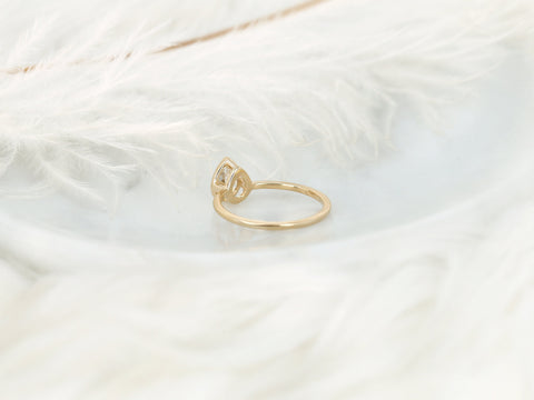 0.75ct Isla 7x5mm 14kt Gold Moissanite Pear Solitaire Ring,Pear Bezel Set Ring,Minimalist Engagement Ring,Pear Cut Ring,Gift For Her