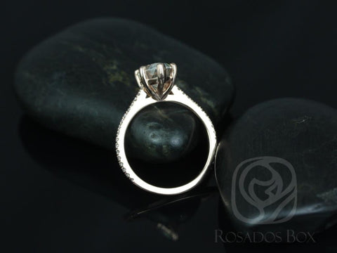 2ct Ann 10x7mm 14kt Rose Gold Forever One Moissanite Diamond Dainty Minimalist Pave Cathedral Pear Engagement Ring